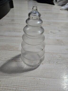 Vintage Anchor Hocking Clear Glass Christmas Tree Jar